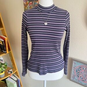 striped turtleneck top 🍇